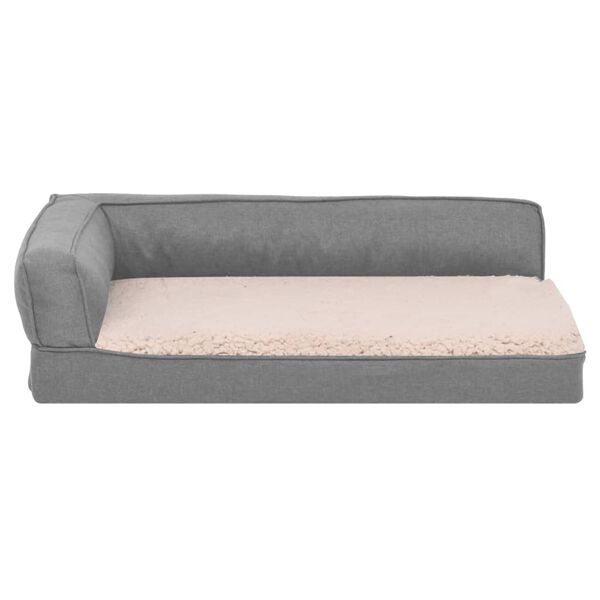vidaXL Matelas de lit ergonomique de chien 60x42 cm Polaire Gris