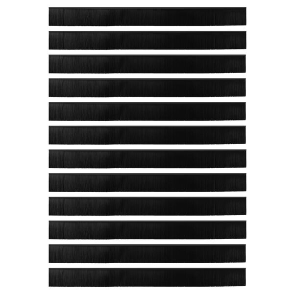 vidaXL Brosses de porte adh&eacute;sives 12 pcs Noir 100 cm