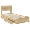vidaXL Lit de Rangement Ch&ecirc;ne Sonoma 90 x 200 cm Bois d'ing&eacute;nierie