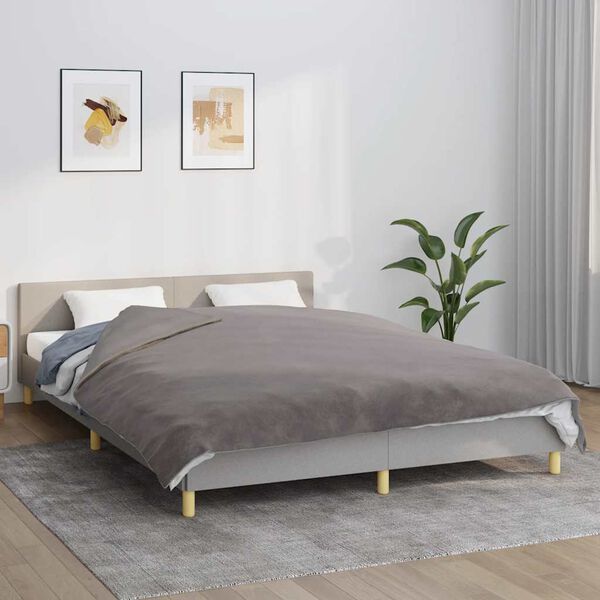 vidaXL Couverture lest&eacute;e avec housse Gris 200x225 cm 9 kg Tissu