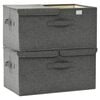 vidaXL Boîtes de rangement 2 pcs Tissu 50x30x25 cm Anthracite