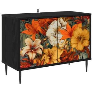 vidaXL Meuble TV GENNEP 69 x 33 x 50,5 cm Ch&ecirc;ne noir Bois d'ing&eacute;nierie