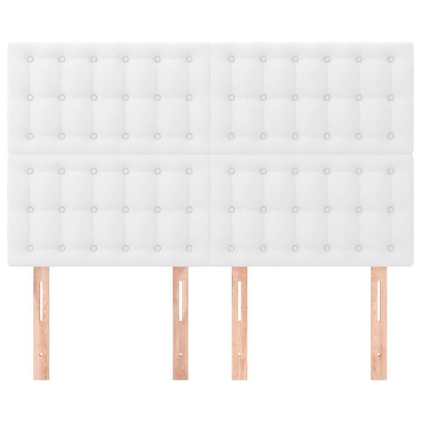 vidaXL T&ecirc;te de lit blanche 144 x 5 x 118/128 cm similicuir