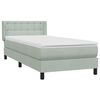 vidaXL Sommier &agrave; lattes de lit et matelas gris clair 90x220 cm velours