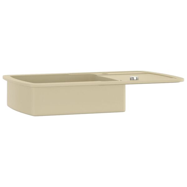 vidaXL &Eacute;vier de cuisine Granit Seul lavabo Beige