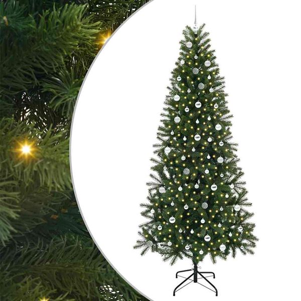 vidaXL Sapin de No&euml;l artificiel avec 300 LED Vert 240 cm PE et PVC