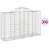 vidaXL Paniers &agrave; gabions arqu&eacute;s 6 pcs 200x50x120/140 cm Fer galvanis&eacute;