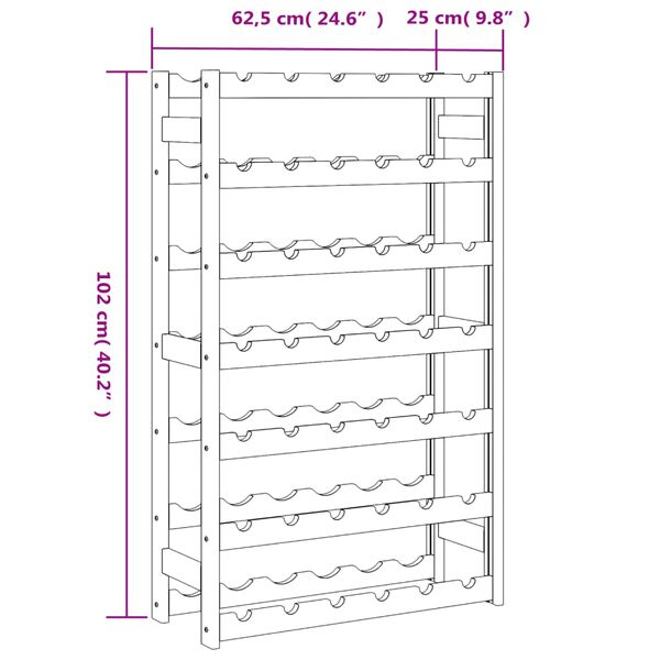 Casier à Vin VidaXL Pour 42 Bouteilles - Bois De Pin Massif Gris