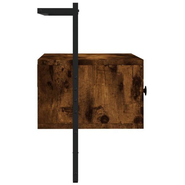 vidaXL Meuble TV mural ch&ecirc;ne fum&eacute; 60,5x30x51 cm bois d'ing&eacute;nierie