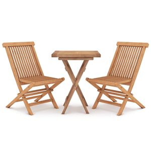 vidaXL Ensemble &agrave; manger de jardin 3 pcs Bois de teck massif