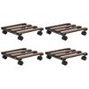 vidaXL Support roulant &agrave; plantes Bois de c&egrave;dre 4 pcs 25 x 25 cm
