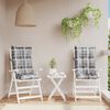 vidaXL Coussins de chaise &agrave; dossier haut lot de 2 motif carreaux gris