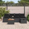 vidaXL Ensemble de canap&eacute; de jardin avec coussin 6 pcs Noir Poly rotin