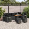 vidaXL Ensemble de canap&eacute; de jardin 10 pcs Noir polyrotin