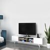 Homemania Meuble TV Dore 160x29,7x40,6 cm Blanc et noyer