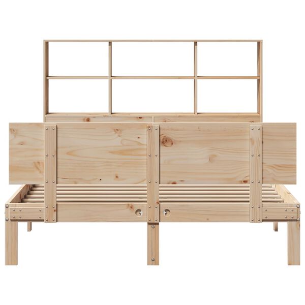 vidaXL Lit bibliothèque sans matelas 120x190 cm bois de pin massif