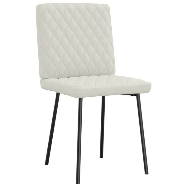 vidaXL Chaises &agrave; manger lot de 6 cr&egrave;me velours