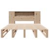 vidaXL Lit biblioth&egrave;que sans matelas 135x190 cm bois massif