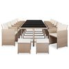 vidaXL Ensemble &agrave; manger d'ext&eacute;rieur avec coussins 17 pcs rotin Beige