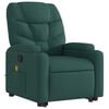 vidaXL Fauteuil inclinable de massage Vert foncé Tissu