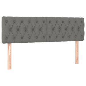 vidaXL T&ecirc;tes de lit Gris fonc&eacute; 144x7x78/88 cm Tissu
