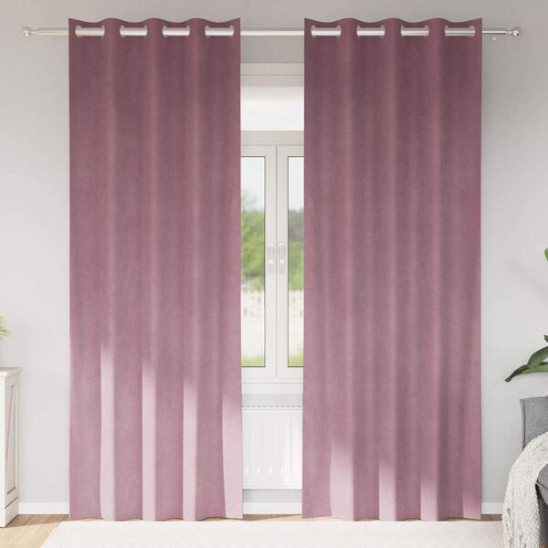 vidaXL Rideaux occultants 2 pcs Rose foncé 140 x 225 cm Velours
