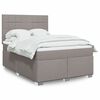 vidaXL Sommier &agrave; lattes de lit avec matelas Taupe 160x200 cm Tissu