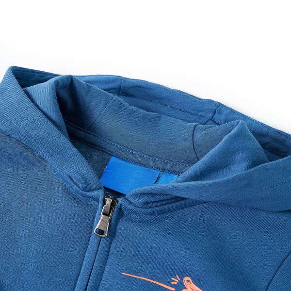Sweatshirt à capuche fermeture éclair enfants bleu 128