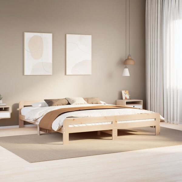 vidaXL Cadre de lit sans matelas 200x200 cm bois massif de pin