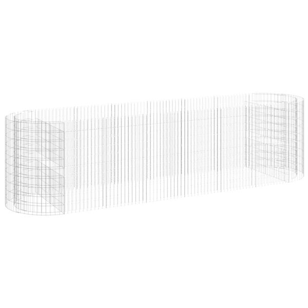 vidaXL Lit sur&eacute;lev&eacute; &agrave; gabion Fer galvanis&eacute; 400x100x100 cm