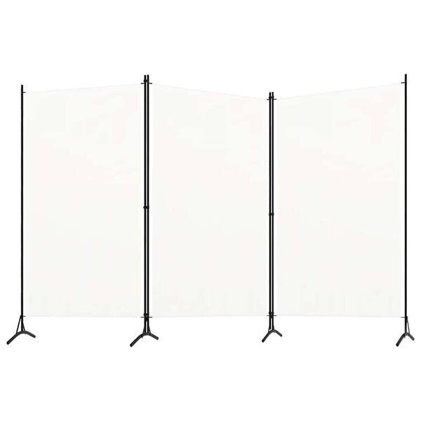 vidaXL Cloison de s&eacute;paration 3 panneaux Blanc 260x180 cm Tissu