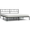 vidaXL Cadre de lit m&eacute;tal sans matelas avec t&ecirc;te de lit noir 183x213cm