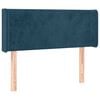 vidaXL T&ecirc;te de lit avec oreilles Bleu fonc&eacute; 93x16x78/88 cm Velours