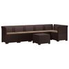 vidaXL Canap&eacute; de Jardin 6 Places avec Coussins Aspect Rattan PP Marron