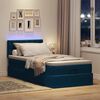 vidaXL Lit ottoman avec matelas et LED bleu fonc&eacute; 80x200cm velours
