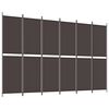 vidaXL Cloison de s&eacute;paration 6 panneaux Marron 300x200 cm Tissu