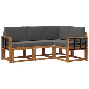 vidaXL Ensemble de canap&eacute;s d'ext&eacute;rieur 4 pcs Naturel et Anthracite