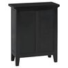 vidaXL Table de chevet noir 60x30x75 cm bois d'acajou massif