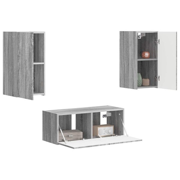 vidaXL Ensemble meuble TV 2 pcs Gris Sonoma Bois d'ing&eacute;nierie