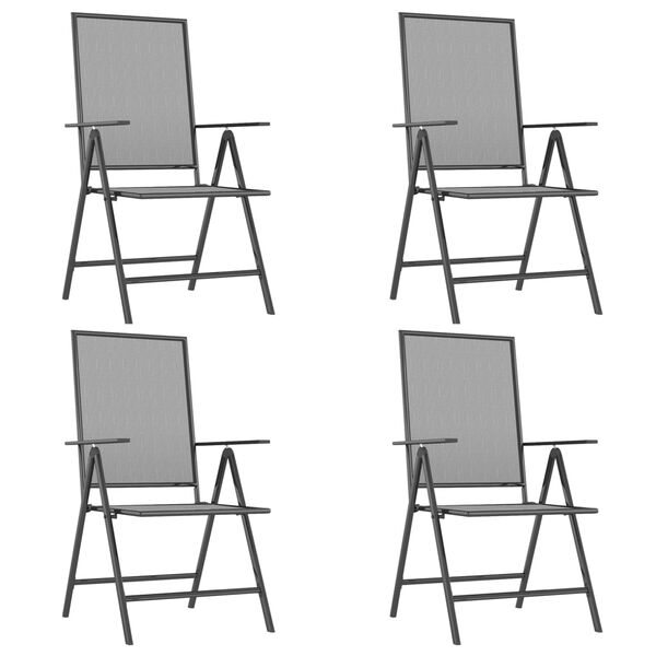 vidaXL Ensemble à manger de jardin 5 pcs anthracite acier