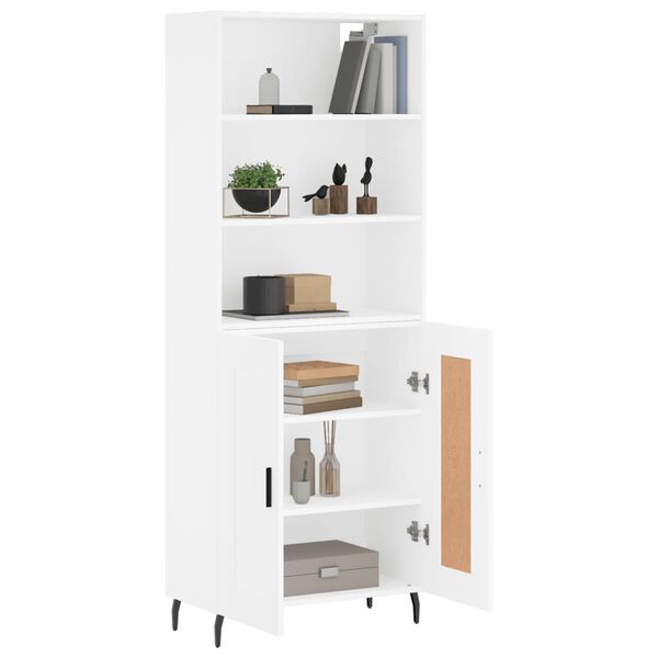 vidaXL Buffet haut Blanc 69,5x34x180 cm Bois d'ingénierie