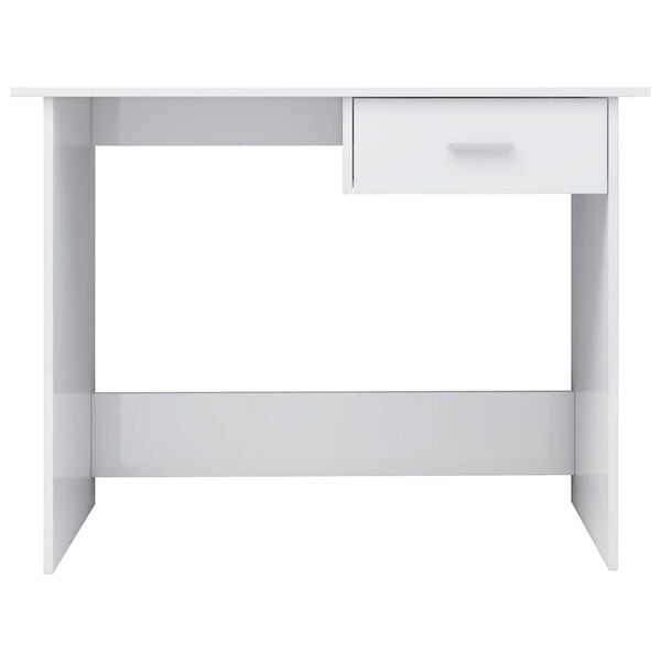 vidaXL Bureau Blanc brillant 100x50x76 cm Bois d&rsquo;ing&eacute;nierie
