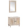 vidaXL Ensemble de mobilier de salle de bain avec &eacute;tag&egrave;re 2 pcs Blanc