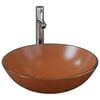 vidaXL Lavabo de bain avec robinet et drain &agrave; poussoir Verre tremp&eacute;