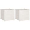 vidaXL Jardini&egrave;res d'ext&eacute;rieur 2 pcs Blanc 40x40x40 cm Bois de pin