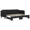 vidaXL Lit de jour avec gigogne sans matelas noir 90x200 cm