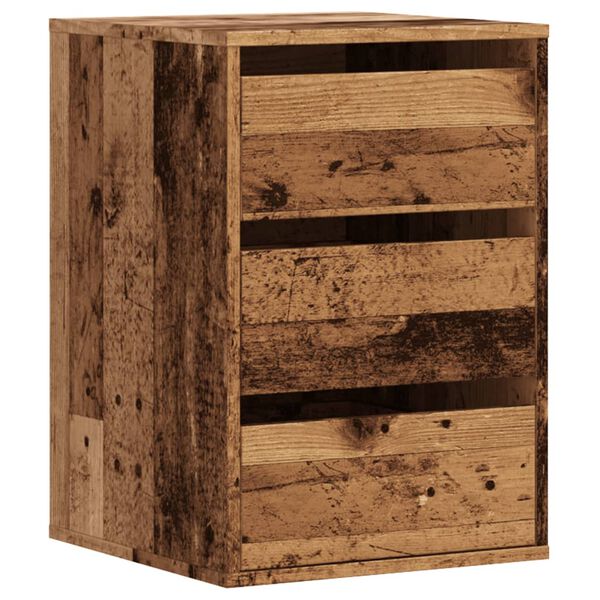 vidaXL Commode d'angle vieux bois 40x41x58 cm bois d'ingénierie