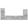 vidaXL Ensemble meuble TV 4 pcs Gris b&eacute;ton Bois d'ing&eacute;nierie
