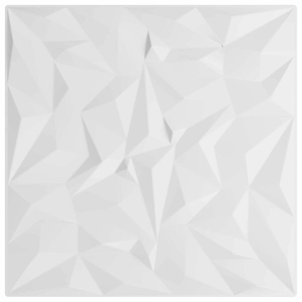 vidaXL Panneaux muraux 12 pcs Blanc 50 x 50 cm Mousse XPS