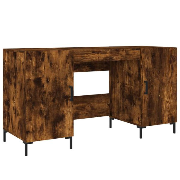 vidaXL Bureau ch&ecirc;ne fum&eacute; 140x50x75 cm bois d'ing&eacute;nierie